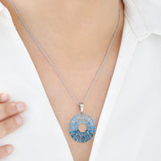 Circle Blue Topaz Double Layer Set
