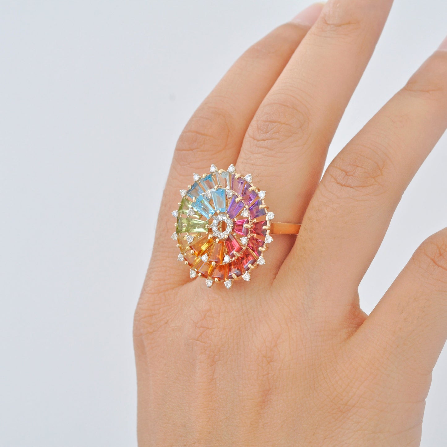 Rainbow Orbit Diamond Ring