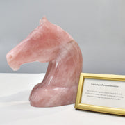 5.25 Kg Rose Quartz Horse Hand-Carved Sculpture Figurine