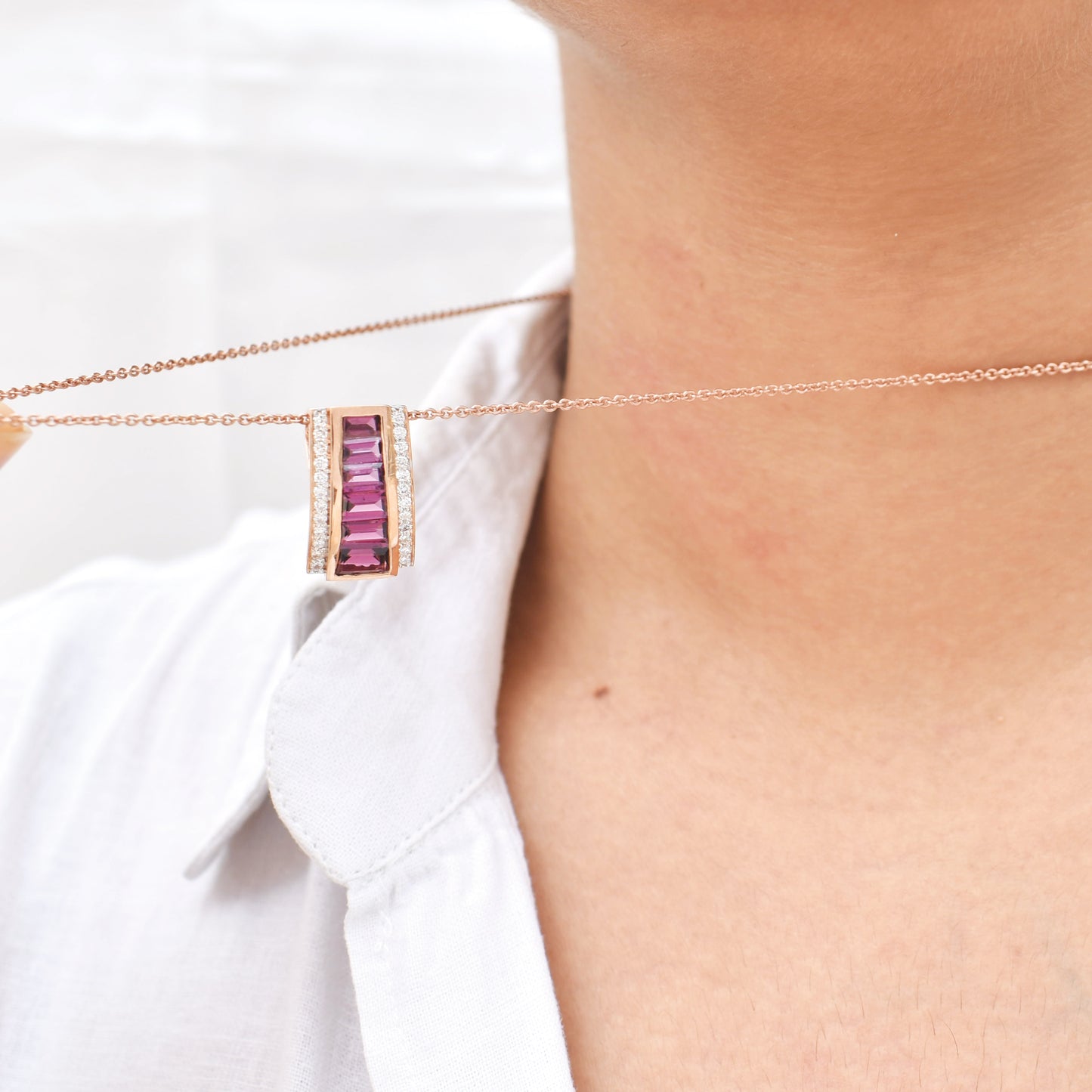 Rhodolite Pyramid Pendant