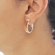Rainbow Hoop Earrings