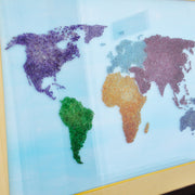 World Map Amethyst Emerald Peridot Aquamarine Rhodolite Citrine Wall Painting