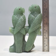 1.04 Kg Natural Aventurine Love Birds Hand-Carved Sculpture Figurine Home Decor