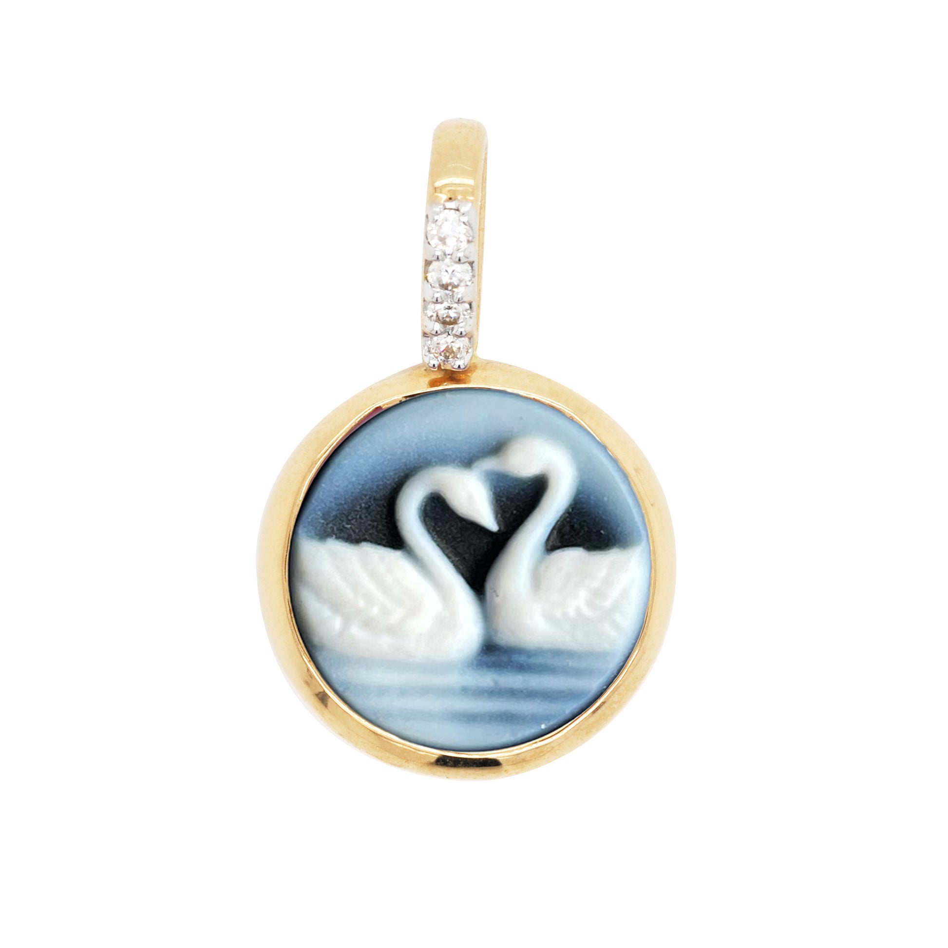 Swan agate pendant