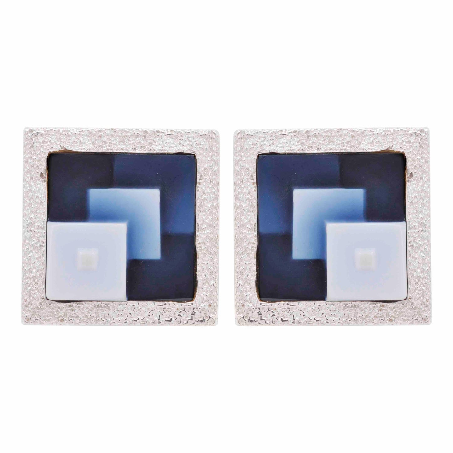 silver square cufflinks