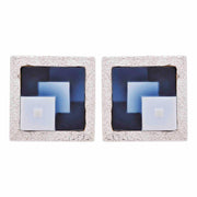 silver square cufflinks