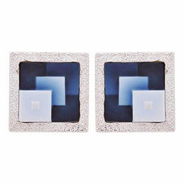 silver square cufflinks
