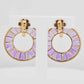Circle Amethyst Diamond Earrings