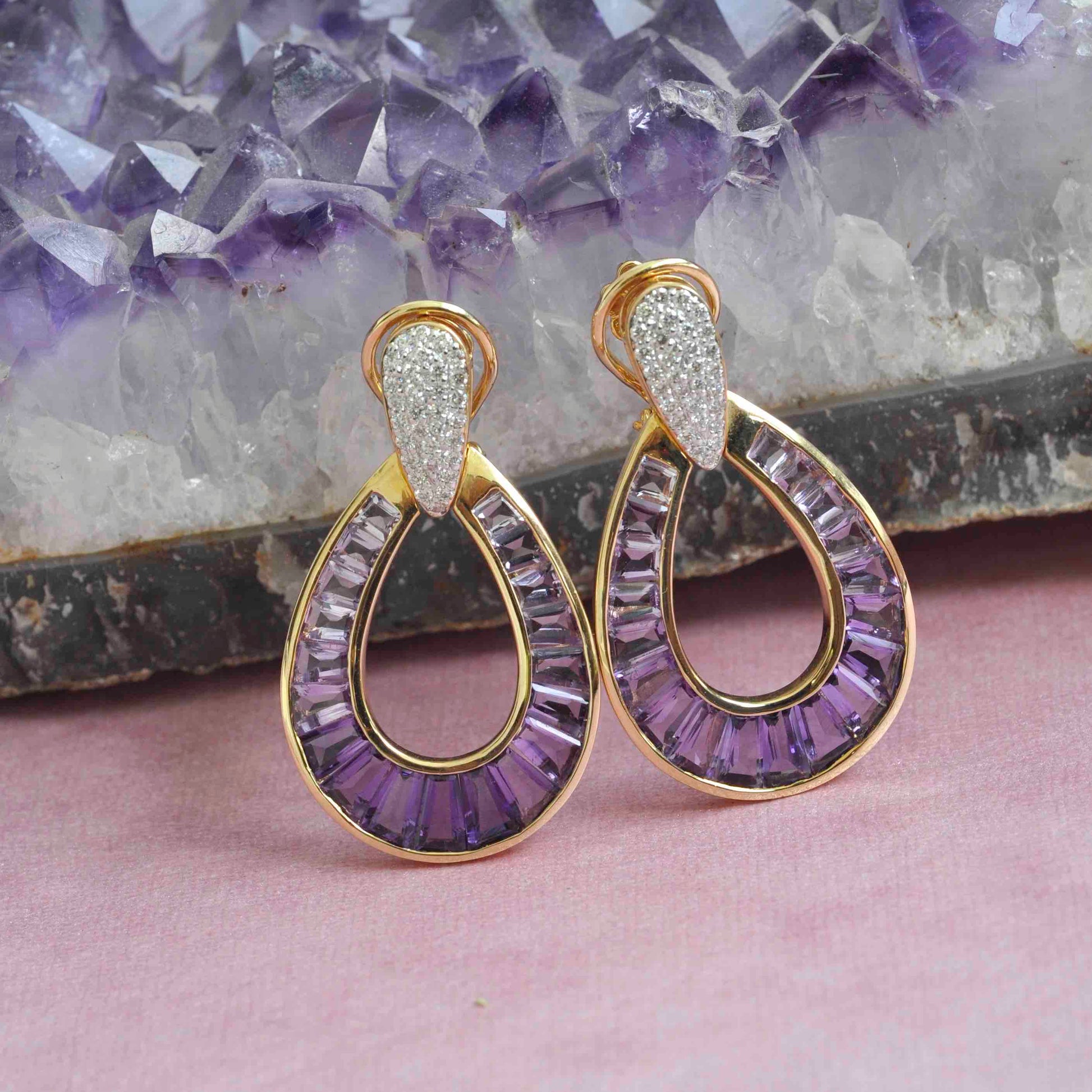 Tapered amethyst jewelry
