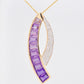 18k gold amethyst pendant brooch
