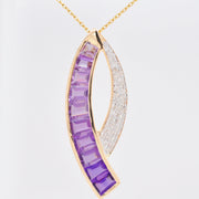 18k gold amethyst pendant brooch