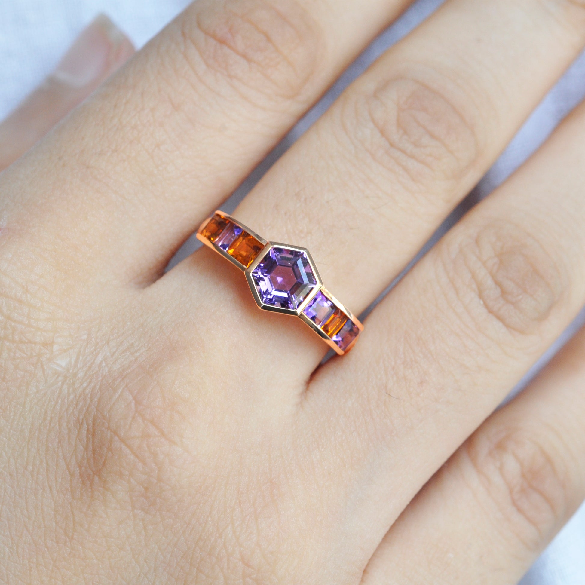 citrine gold ring 