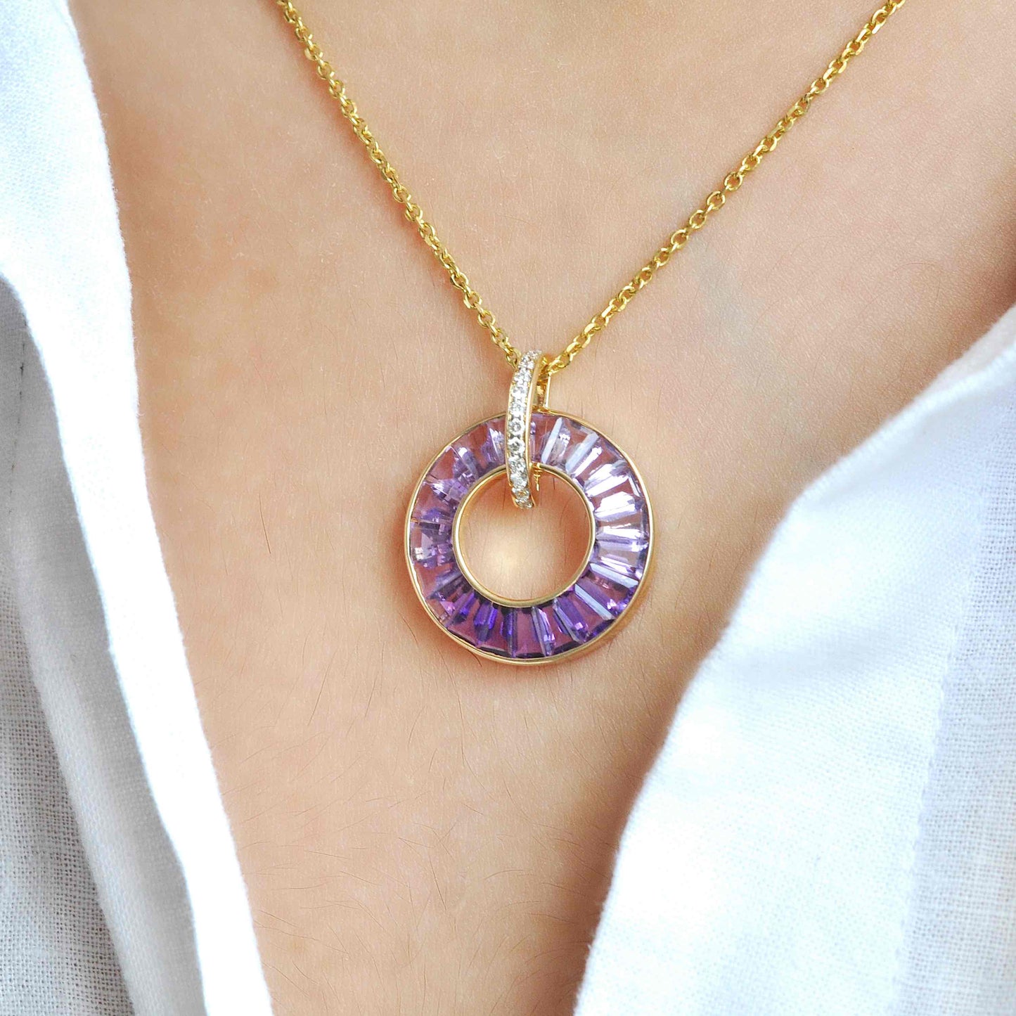 amethyst and diamond necklace