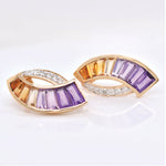 Ametrine gemstone pendant and earrings set with modern sickle design by Vaibhav Dhadda Jewelry, perfect for statement looks