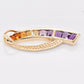 Designer ametrine earrings and pendant set by Vaibhav Dhadda – featuring sickle-shaped cuts and dual-tone gemstones.