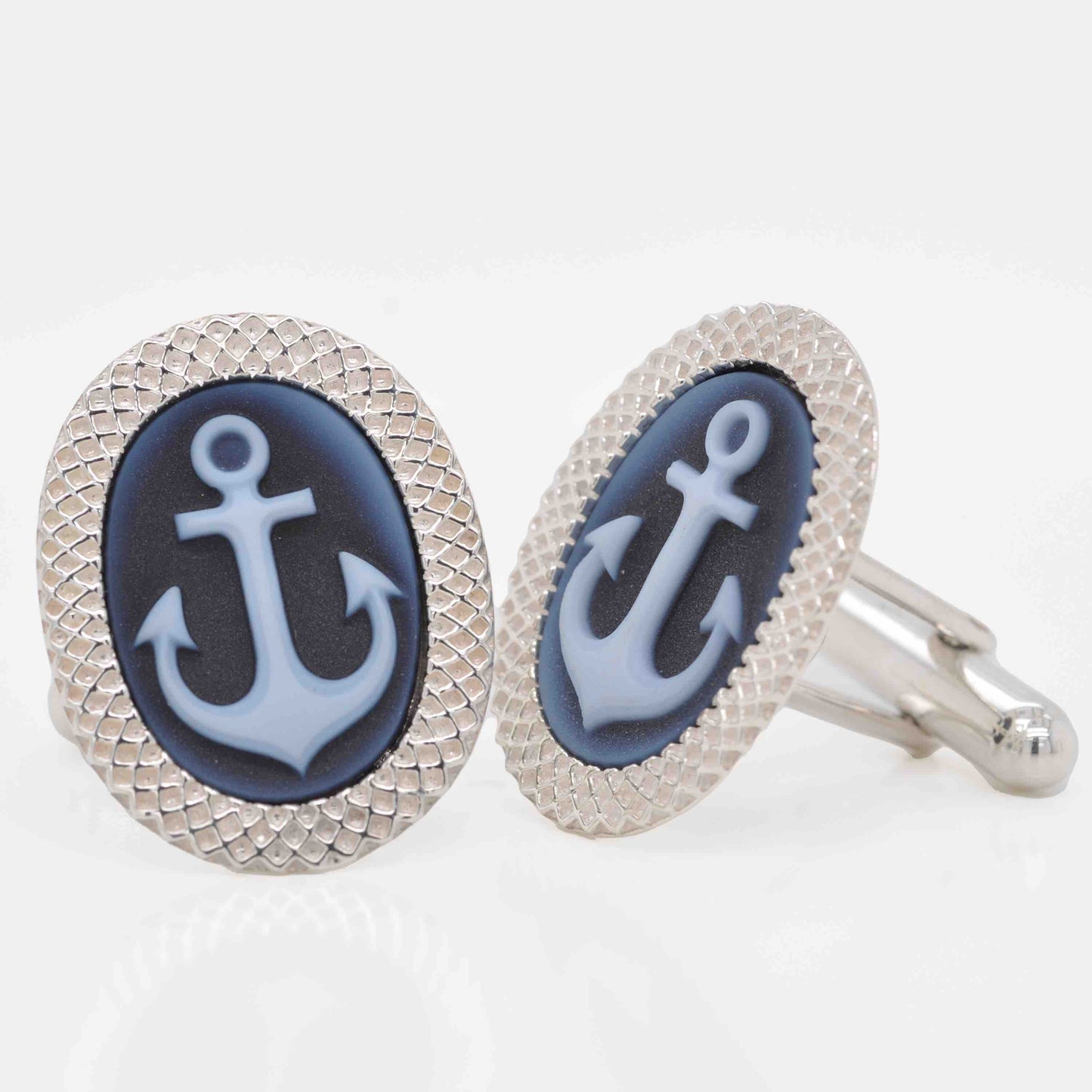 anchor cufflinks silver