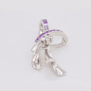 Pink Sapphire Bow Diamond Pendant