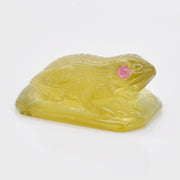 Hand Carved Apatite Frog Carving