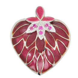 Apple Heart Enamel Pendant