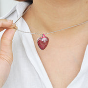 Apple Heart Enamel Pendant