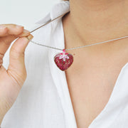 Apple Heart Enamel Pendant