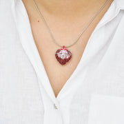 Apple Heart Enamel Pendant