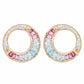 Aquamarine pink tourmaline earrings