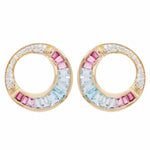 Aquamarine pink tourmaline earrings