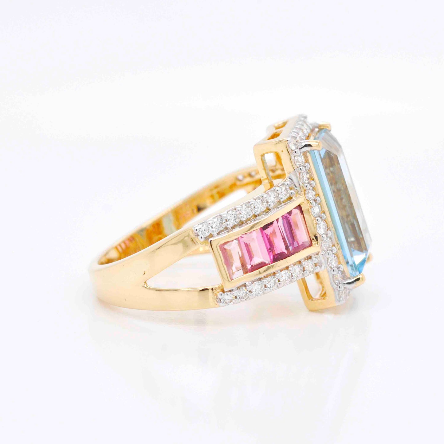 Aquamarine pink tourmaline jewelry