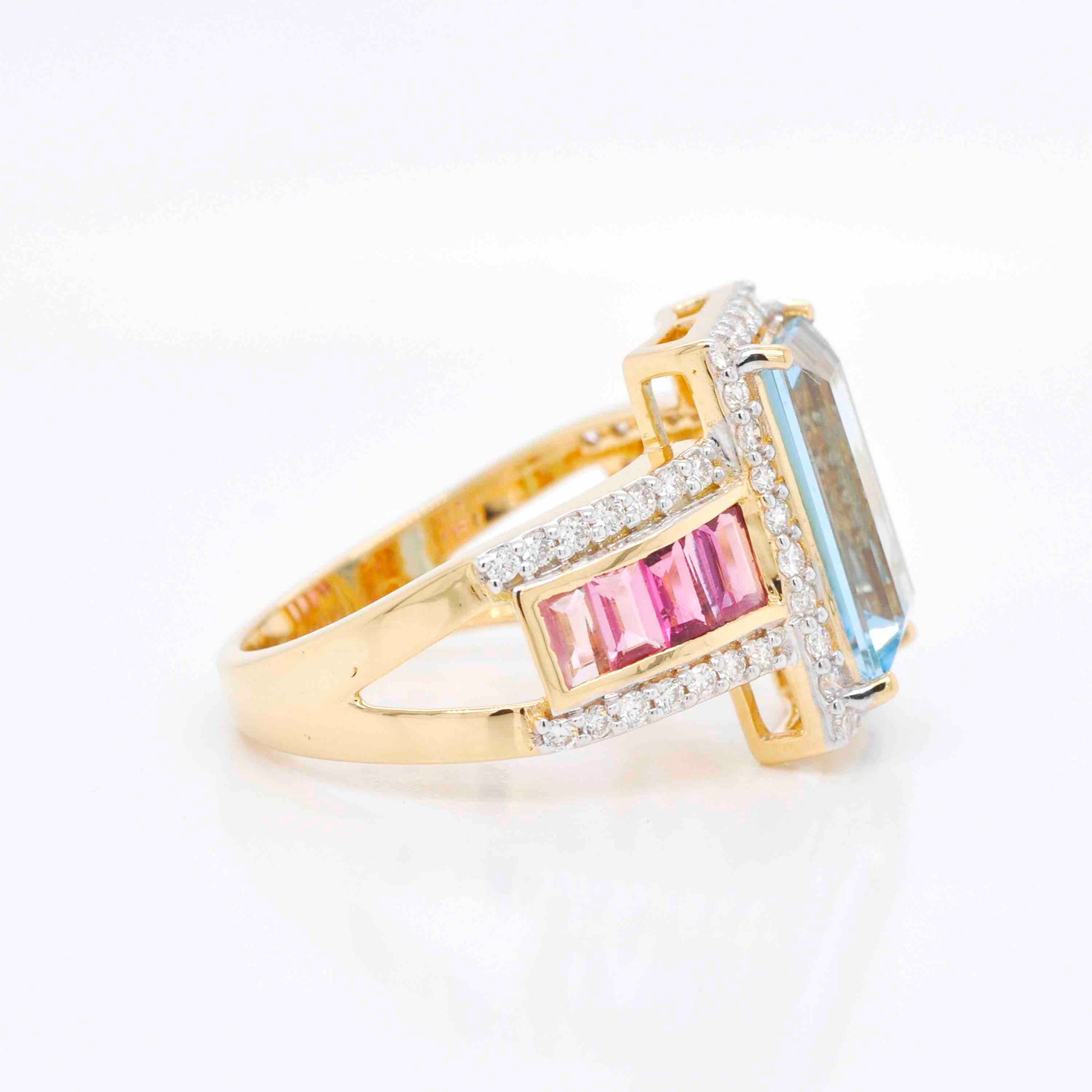 Aquamarine pink tourmaline jewelry