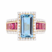 aquamarine and diamond ring