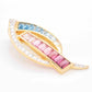 Baguette pink tourmaline diamond pendant