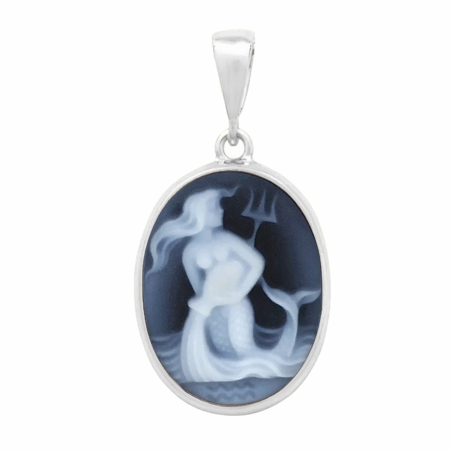 Aquarius Cameo Carving Zodiac Pendant