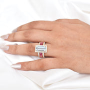 Aquamarine Pink Tourmaline Diamond Ring