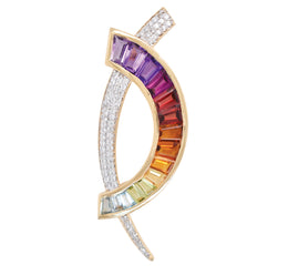 Signature D Diamond Pendant Brooch