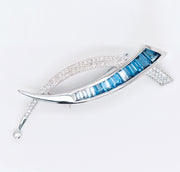 Sword Blue Topaz Pendant Brooch