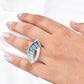 Blue Topaz Sickle Ring