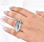 Sickle Blue Topaz Ring