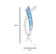 Sword Blue Topaz Pendant Brooch