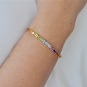 Rainbow Octagon Tennis Bracelet