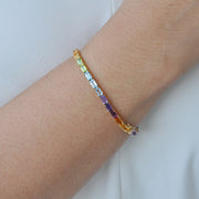 Rainbow Octagon Tennis Bracelet