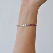 Rainbow Octagon Tennis Bracelet