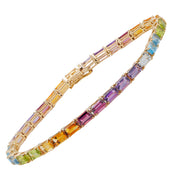 Rainbow Octagon Tennis Bracelet