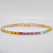 Rainbow Octagon Tennis Bracelet
