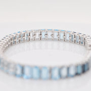 The underside of the bracelet showing the smooth 14k white gold finish and comfortable link construction.
