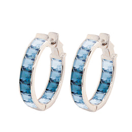 Blue Topaz Hoops