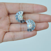 Blue Topaz Opal Earrings