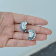 Blue Topaz Opal Earrings