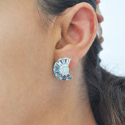 Blue Topaz Opal Earrings