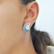 Blue Topaz Opal Earrings